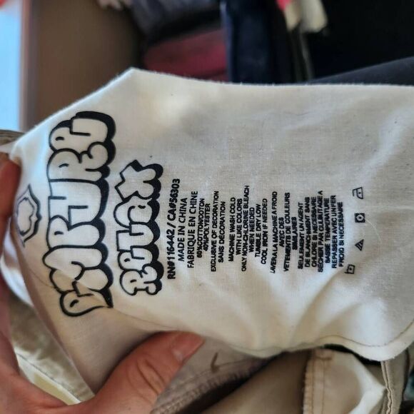 Empyre Mens Tan Khaki Mid-Rise Relaxed Fit Flat Front Baggy Cargo Pants Size 28 - Picture 13 of 13